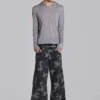 Pantalon cargo noir délavé motif camouflage Trooper