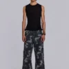 Pantalon cargo noir délavé motif camouflage Trooper