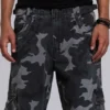Pantalon cargo noir délavé motif camouflage Trooper