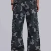 Pantalon cargo noir délavé motif camouflage Trooper
