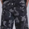 Pantalon cargo noir délavé motif camouflage Trooper