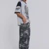 Pantalon cargo noir délavé motif camouflage Trooper