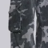 Pantalon cargo noir délavé motif camouflage Trooper