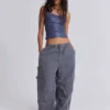 Pantalon cargo « Parachute » gris vintage