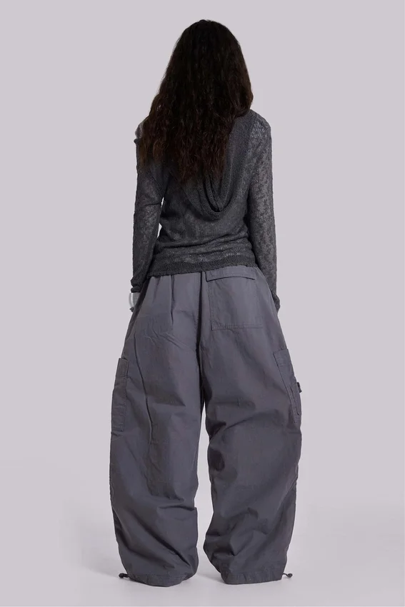 Pantalon cargo « Parachute » gris vintage