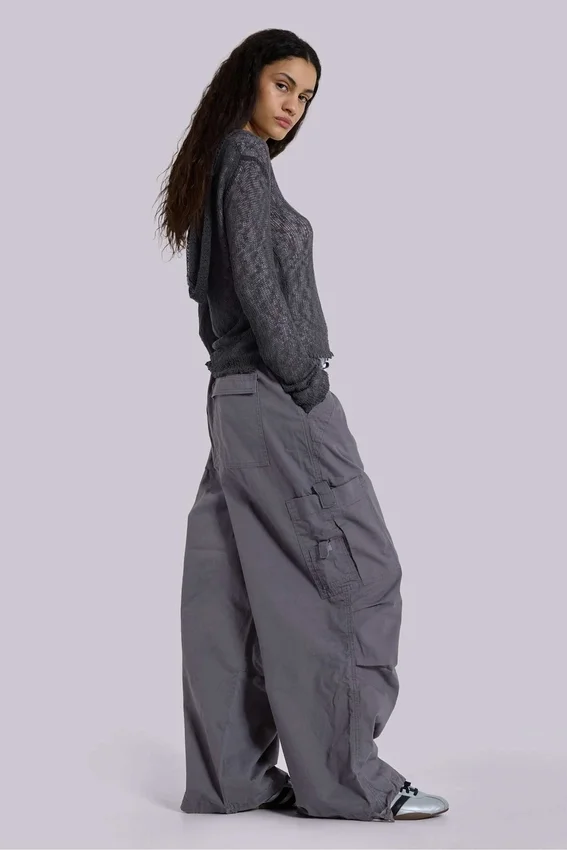 Pantalon cargo « Parachute » gris vintage