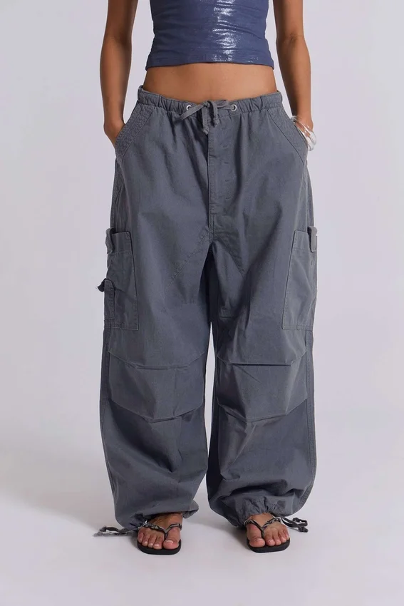 Pantalon cargo « Parachute » gris vintage