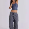 Pantalon cargo « Parachute » gris vintage