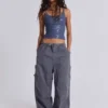 Pantalon cargo « Parachute » gris vintage