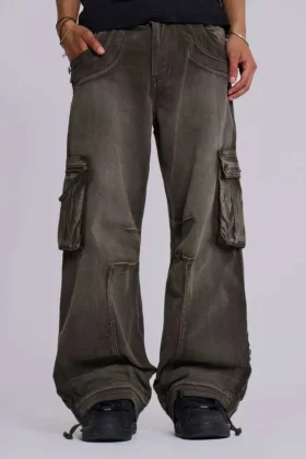 Pantalon cargo « Trooper » kaki délavé