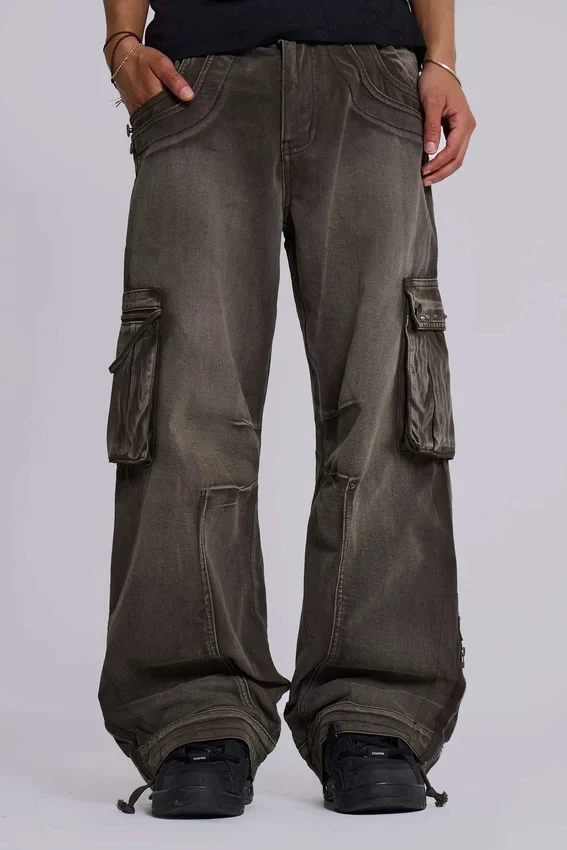 Pantalon cargo « Trooper » kaki délavé