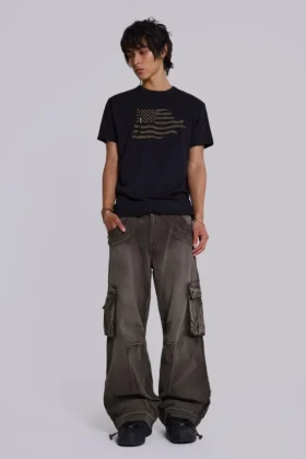 Pantalon cargo « Trooper » kaki délavé