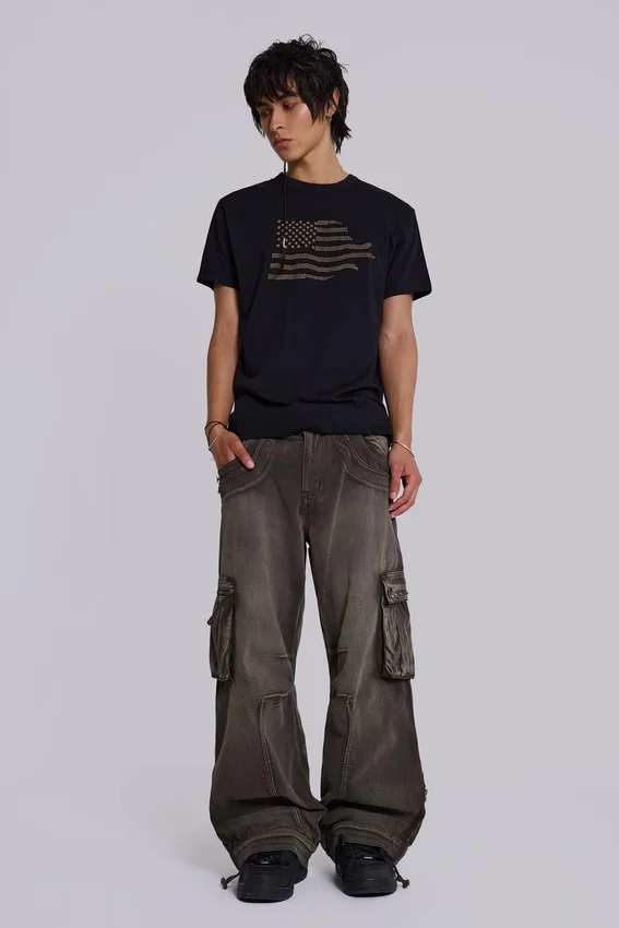 Pantalon cargo « Trooper » kaki délavé