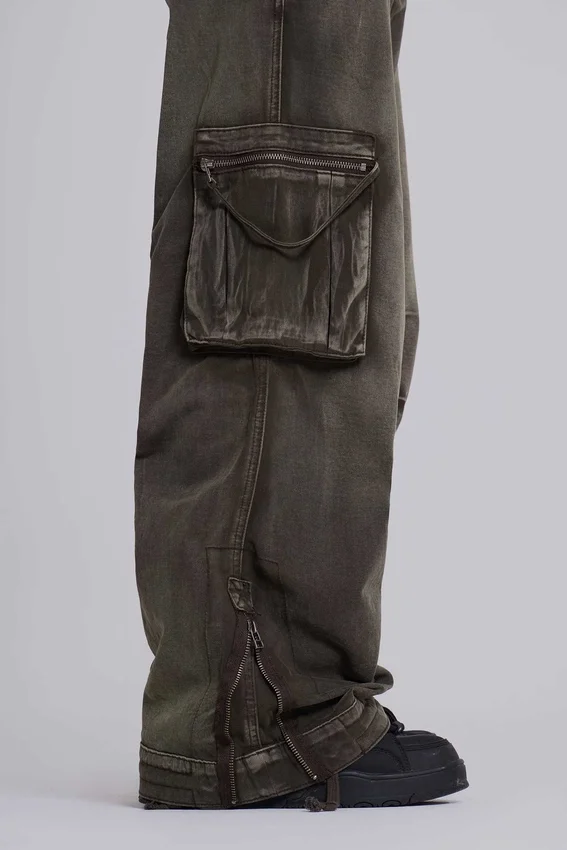 Pantalon cargo « Trooper » kaki délavé