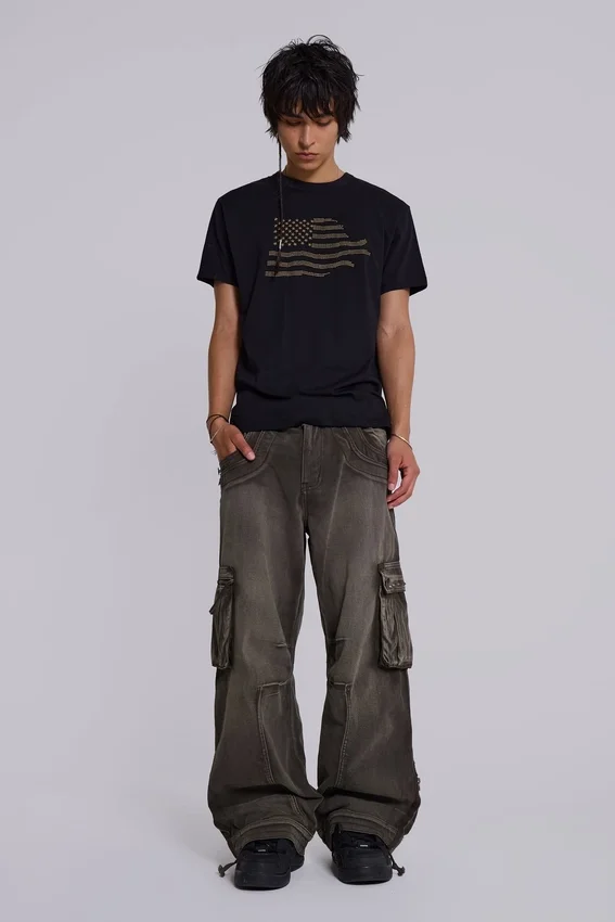 Pantalon cargo « Trooper » kaki délavé