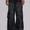 Pantalon cargo « Trooper » noir délavé au soleil