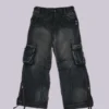 Pantalon cargo « Trooper » noir délavé au soleil