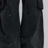 Pantalon cargo « Trooper » noir délavé au soleil