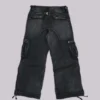 Pantalon cargo « Trooper » noir délavé au soleil