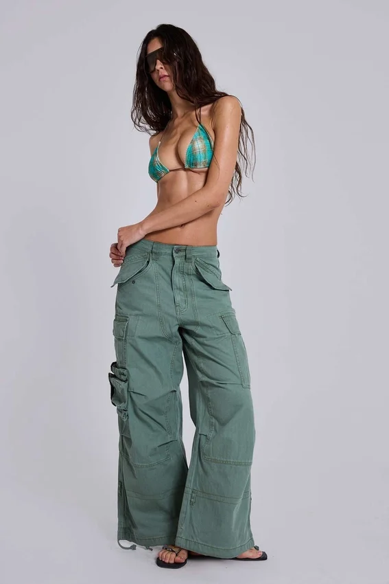 Pantalon cargo utilitaire kaki
