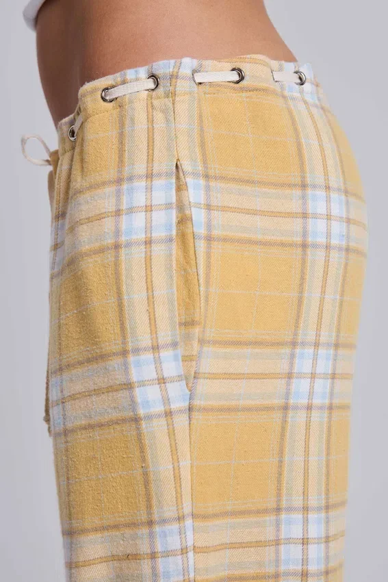 Pantalon à carreaux taille basse Vellora