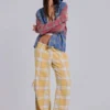 Pantalon à carreaux taille basse Vellora