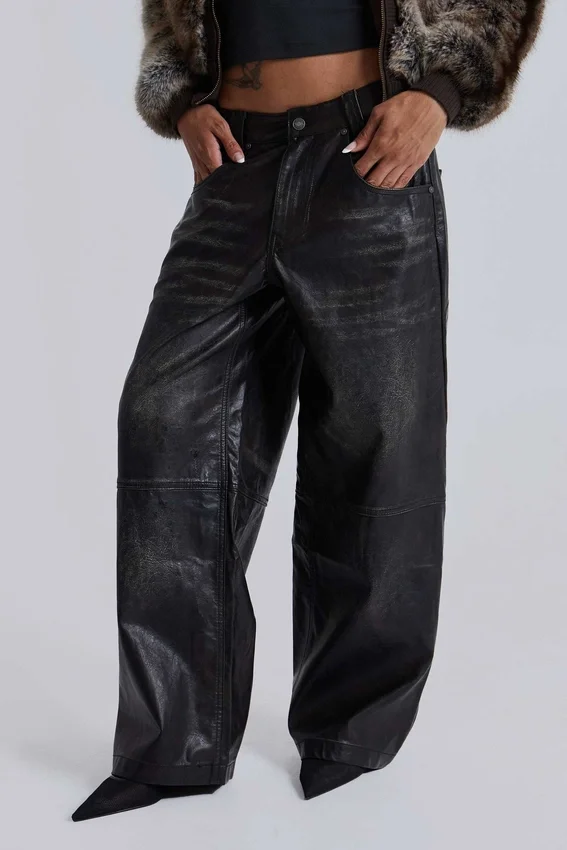 Pantalon Colossus en simili cuir Ash