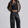 Pantalon Colossus en simili cuir Ash
