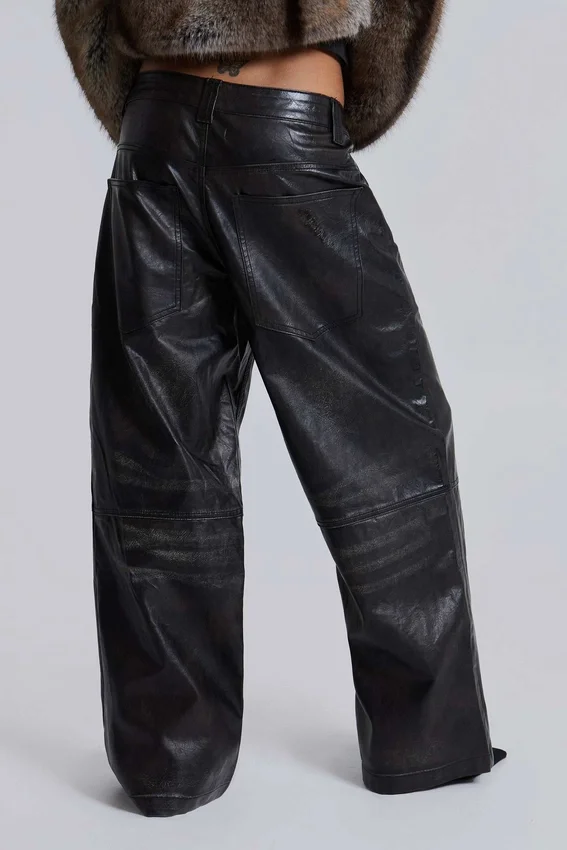 Pantalon Colossus en simili cuir Ash