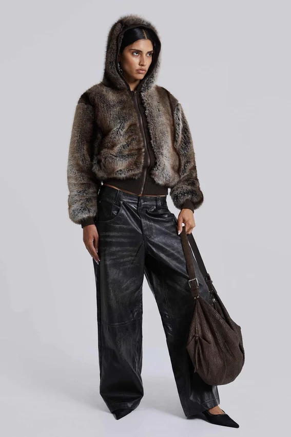 Pantalon Colossus en simili cuir Ash