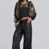 Pantalon Colossus en simili cuir Ash