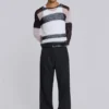 Pantalon de costume bootcut noir à coupe ajustée