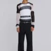 Pantalon de costume bootcut noir à coupe ajustée