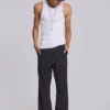 Pantalon de costume bootcut à rayures fines noires
