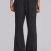 Pantalon de costume bootcut à rayures fines noires
