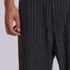 Pantalon de costume bootcut à rayures fines noires