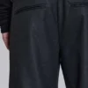Pantalon de costume droit à plis charbon