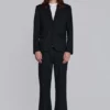 Pantalon de costume droit à rayures fines noires