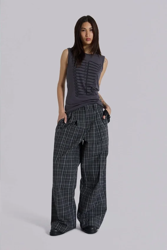 Pantalon de costume Goliath à carreaux noir