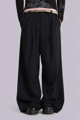 Pantalon de costume Goliath à fines rayures noires