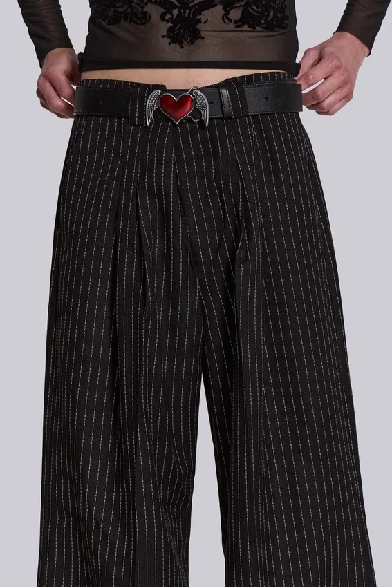Pantalon de costume Goliath à fines rayures noires
