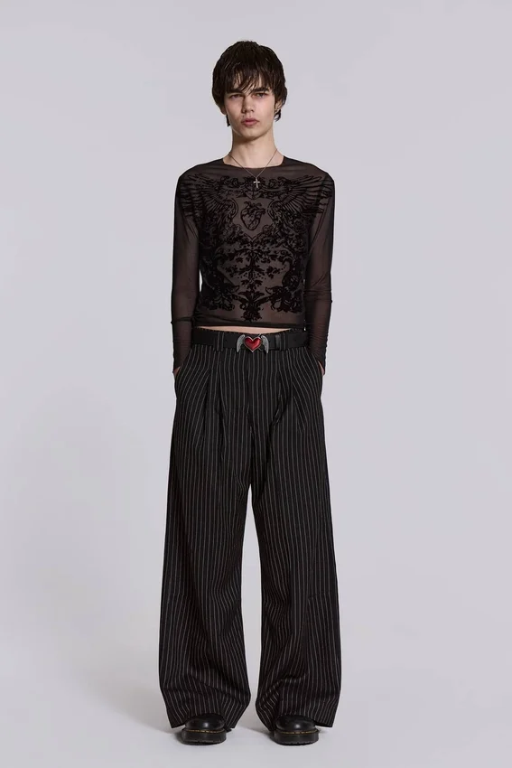 Pantalon de costume Goliath à fines rayures noires