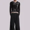 Pantalon de costume Goliath à fines rayures noires