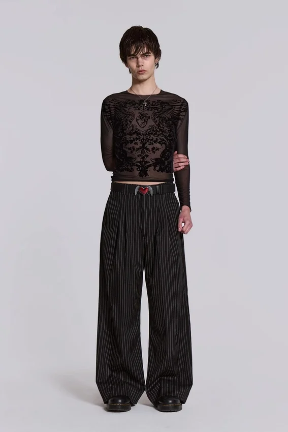 Pantalon de costume Goliath à fines rayures noires