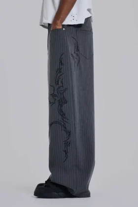 Pantalon de costume Goliath à fines rayures « Tattoo »