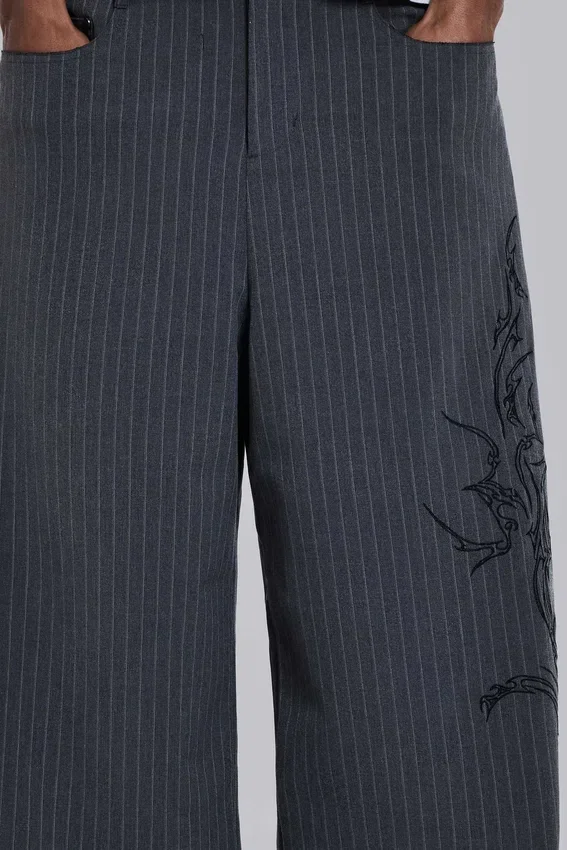 Pantalon de costume Goliath à fines rayures « Tattoo »