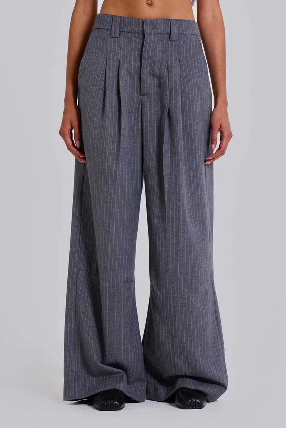 Pantalon de costume Goliath gris clair à fines rayures