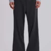 Pantalon de costume gris bootcut à coupe évasée