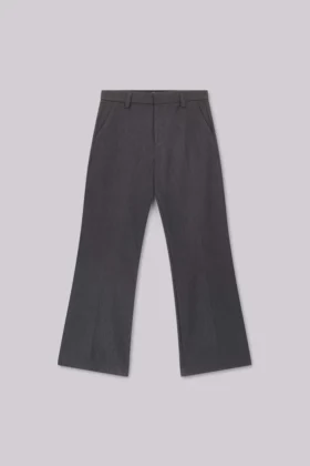 Pantalon de costume gris bootcut à coupe évasée
