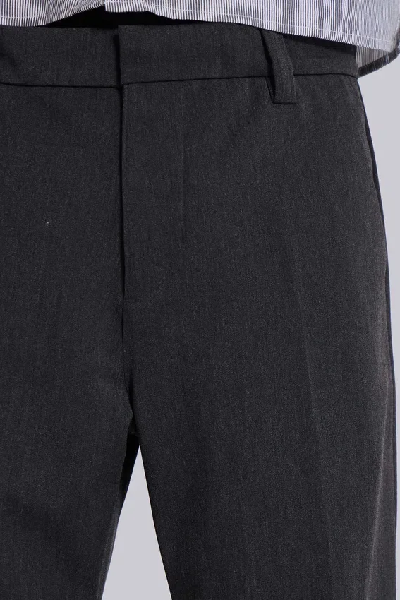 Pantalon de costume gris bootcut à coupe évasée